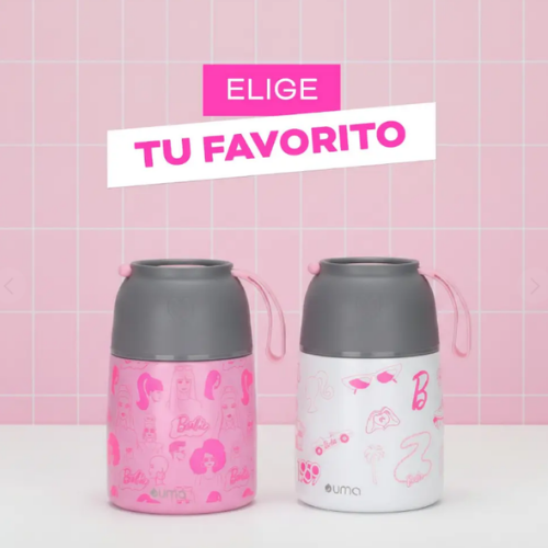 Termo Comida Barbie & Friends + Cuchara 450ml Acero Inox UMA