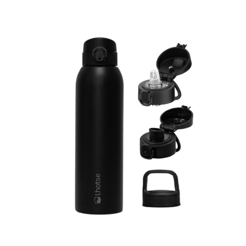 Botella Térmica Agua Acero Inox 3 Tapas HydroCore 1Lt Lhotse