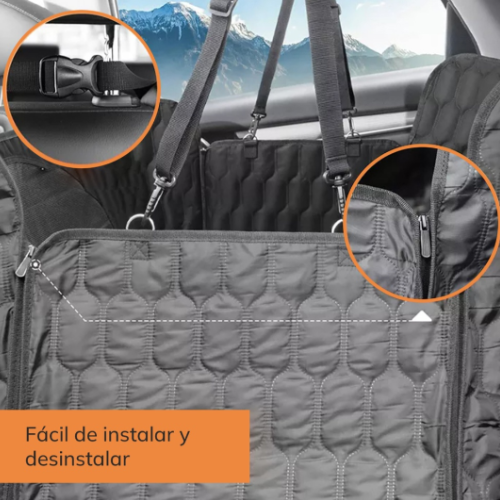 Funda Cubre Asiento de Auto Impermeable Mascotas Negra Xroad