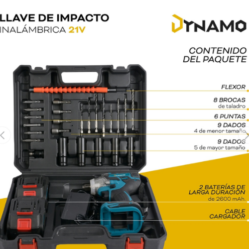 Llave de Impacto Inalámbrica Dynamo 21V