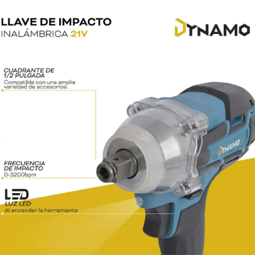 Llave de Impacto Inalámbrica Dynamo 21V