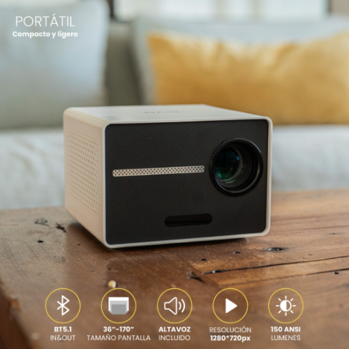Proyector Portatil Mini Halo 9000lm Bluetooth HD Levo