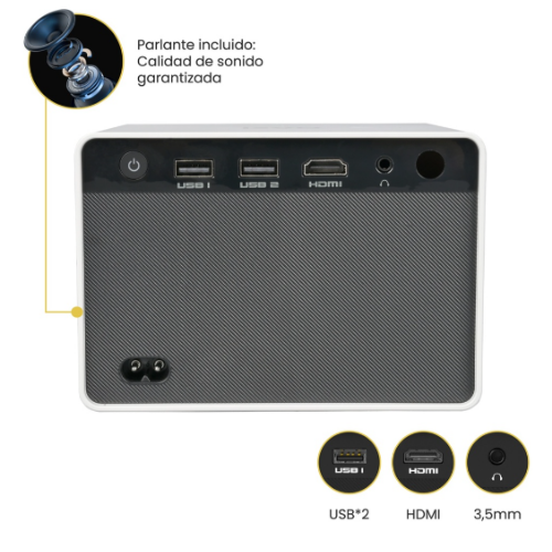Proyector Portatil Mini Halo 9000lm Bluetooth HD Levo