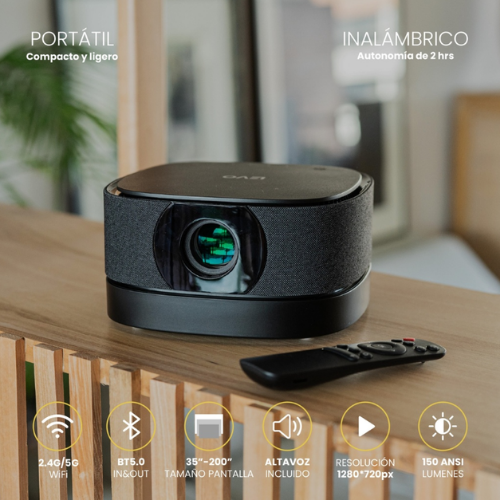 Proyector Portatil Inalámbrico Smart Lumix 9000lm BT Levo