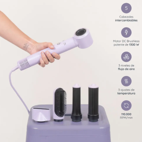 Secador de pelo Multistyler T-Care AeroFlow 5 en 1