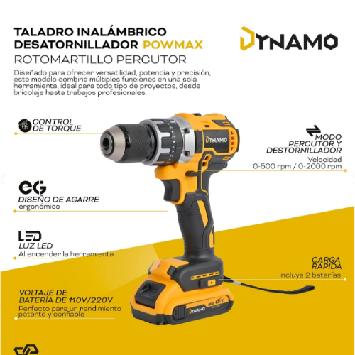 Taladro Inalámbrico Dynamo Rotomartillo Percutor