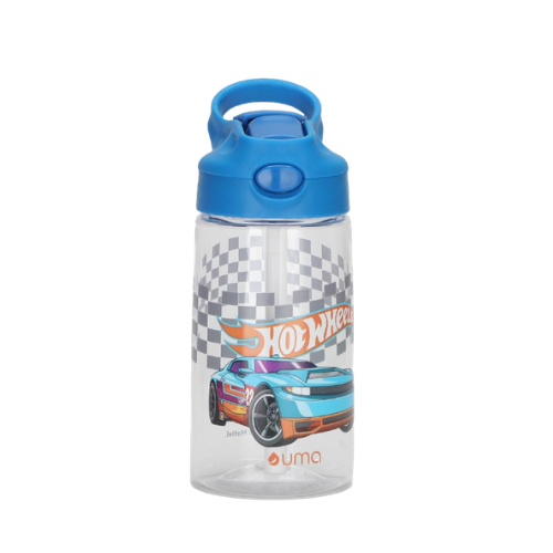 Botella Agua Niños Hot Wheels Race 420ml con Bombilla UMA