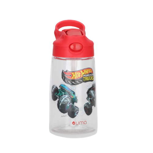 Botella Agua Niños Hot Wheels Race 420ml con Bombilla UMA