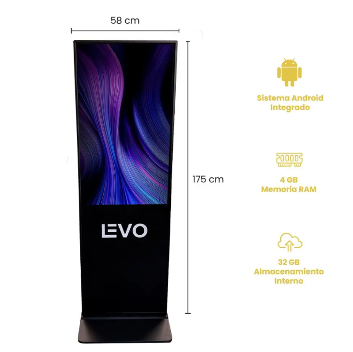 Totem Publicitario Touch Android Wifi Usb Levo