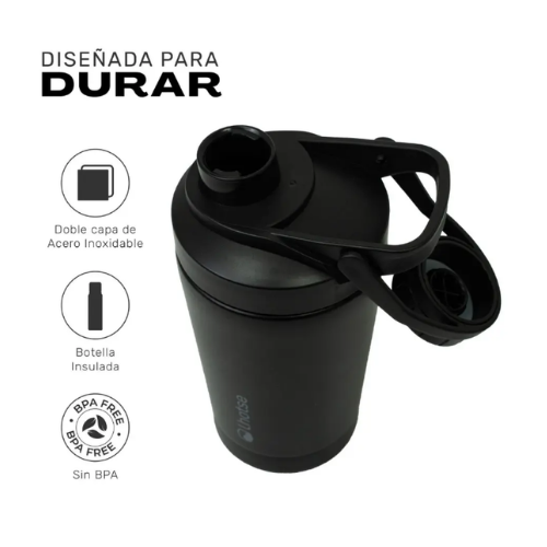 Shaker Vaso Proteina Acero Inoxidable NutriCore 500ml Lhotse